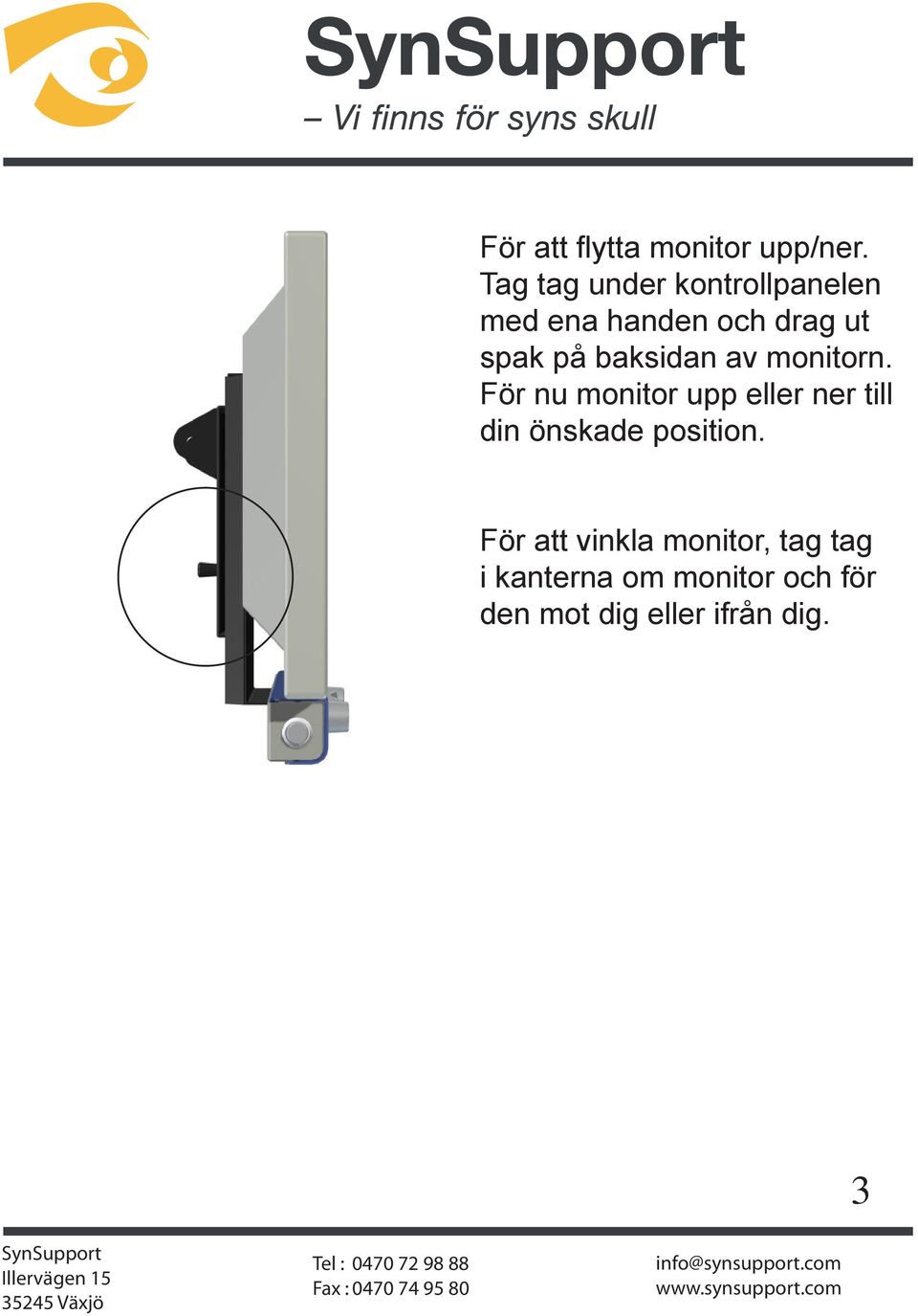 baksidan av monitorn.