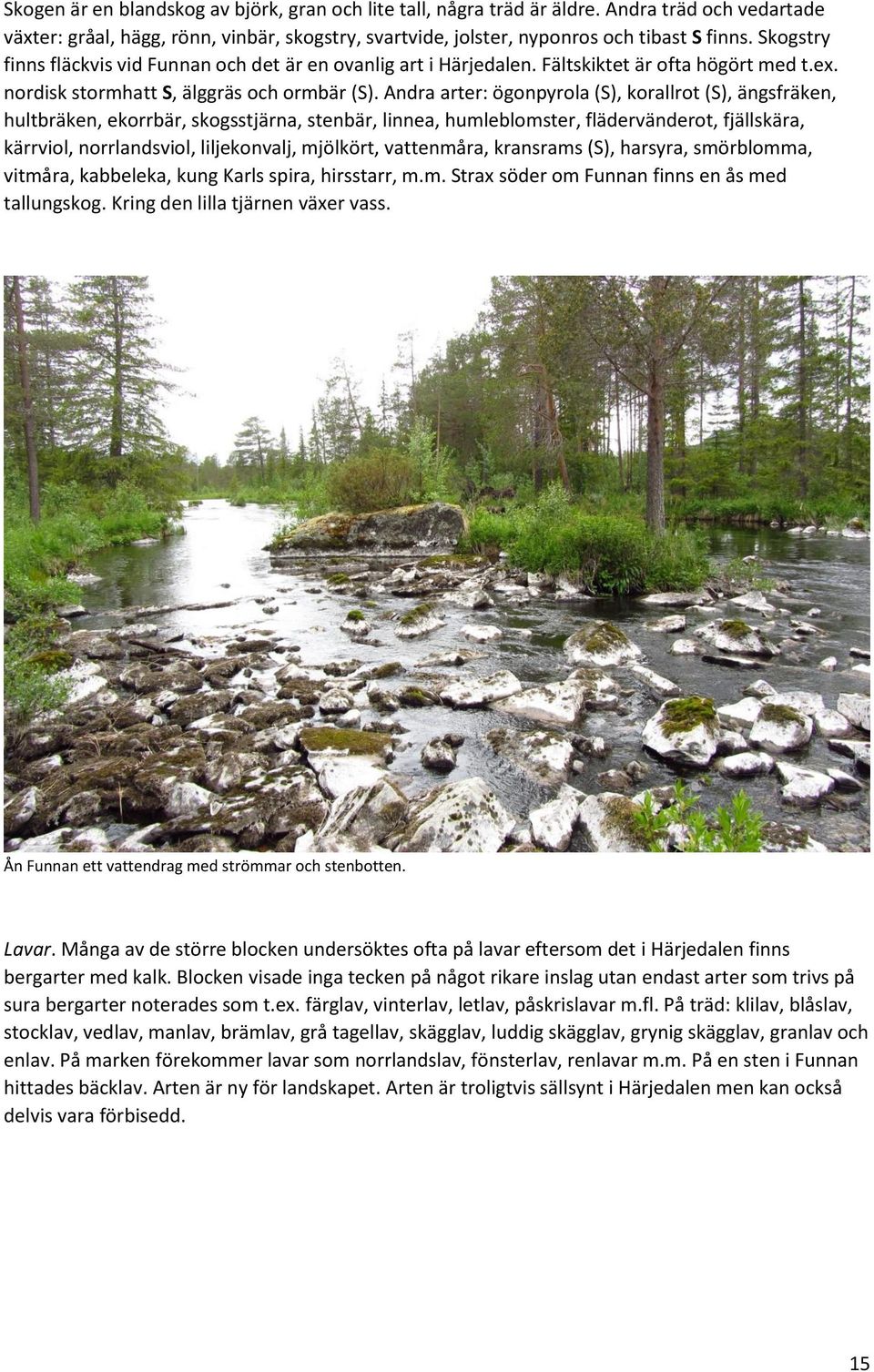 Andra arter: ögonpyrola (S), korallrot (S), ängsfräken, hultbräken, ekorrbär, skogsstjärna, stenbär, linnea, humleblomster, flädervänderot, fjällskära, kärrviol, norrlandsviol, liljekonvalj,