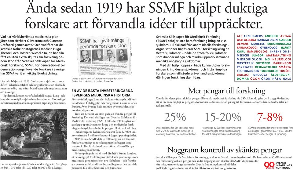 Jo, de har alla fått en liten extra skjuts i sin forskning genom stöd från Svenska Sällskapet för Medicinsk Forskning, SSMF.