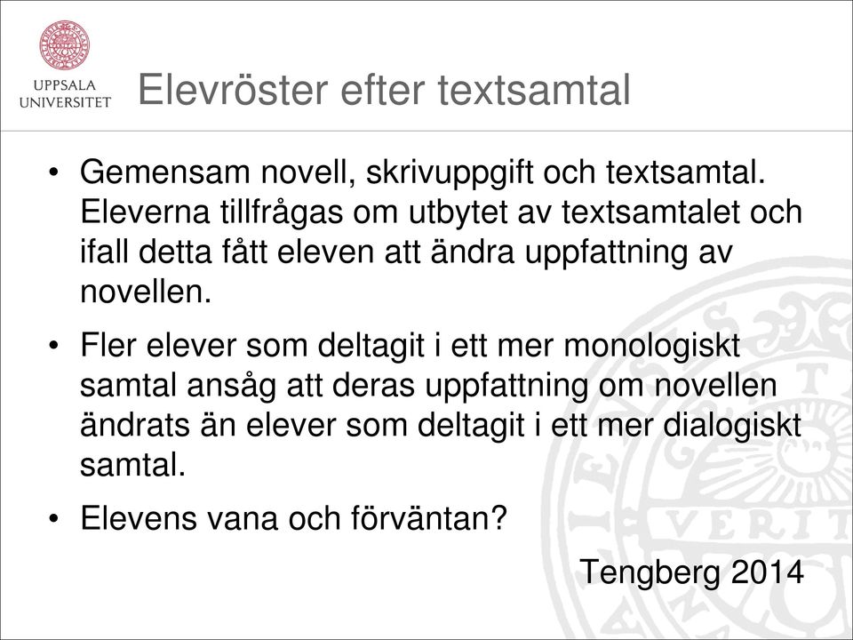 uppfattning av novellen.