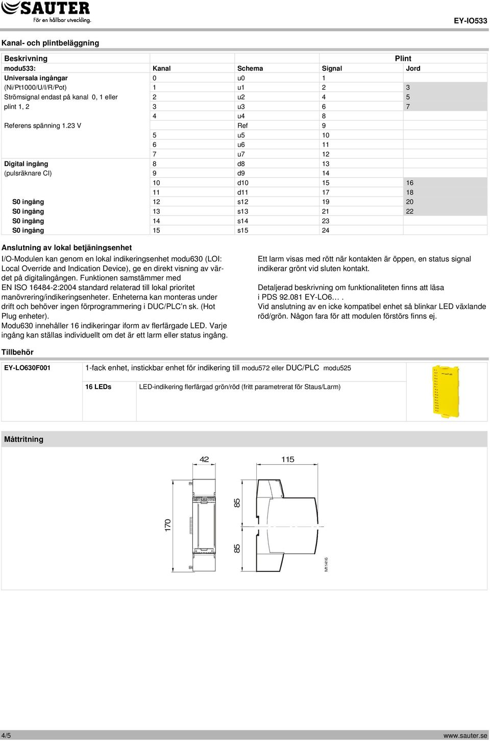 23 V Ref 9 5 u5 10 6 u6 11 7 u7 12 Digital ingång 8 d8 13 (pulsräknare CI) 9 d9 14 10 d10 15 16 11 d11 17 18 S0 ingång 12 s12 19 20 S0 ingång 13 s13 21 22 S0 ingång 14 s14 23 S0 ingång 15 s15 24