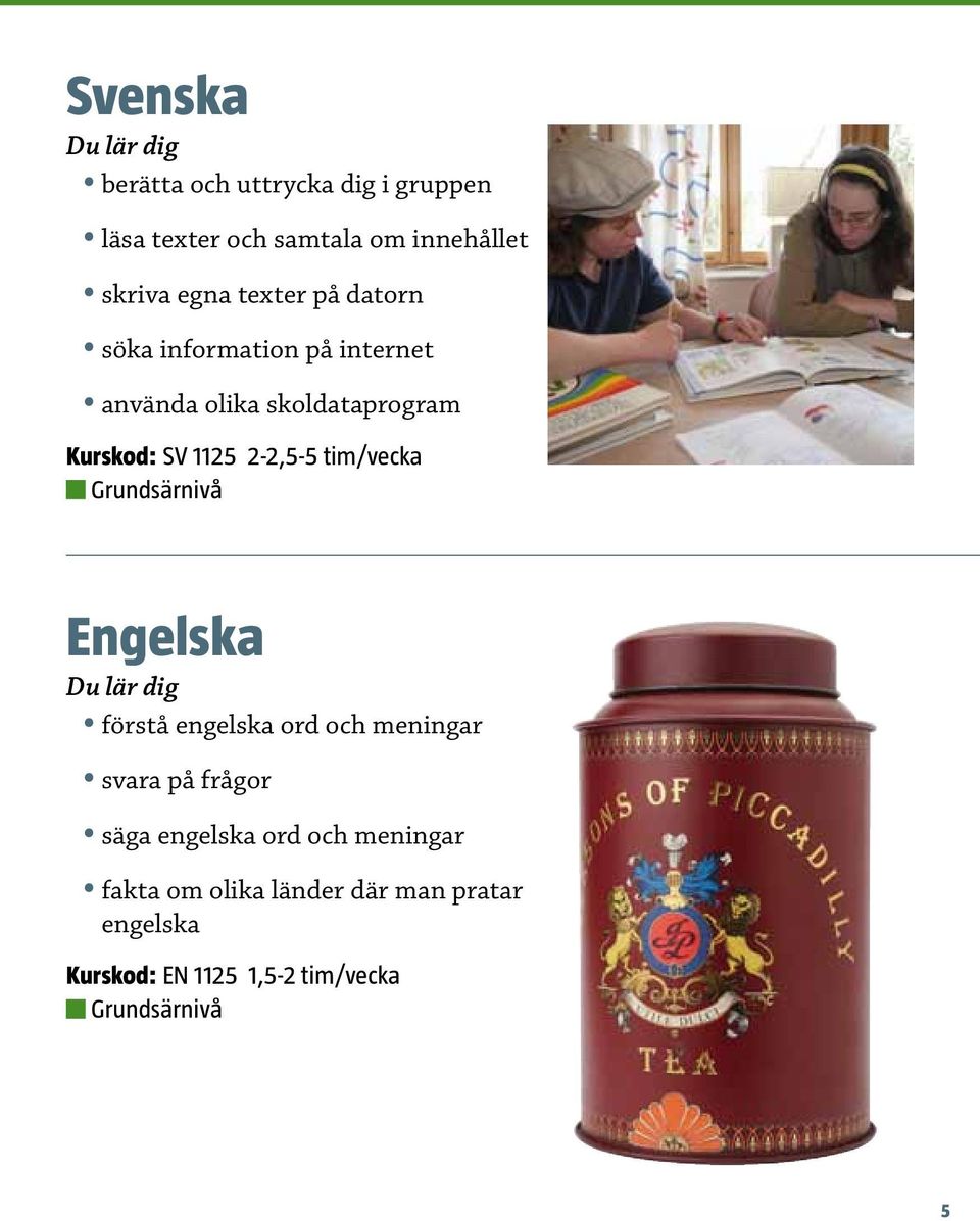 tim/vecka Grundsärnivå Engelska förstå engelska ord och meningar svara på frågor säga engelska ord