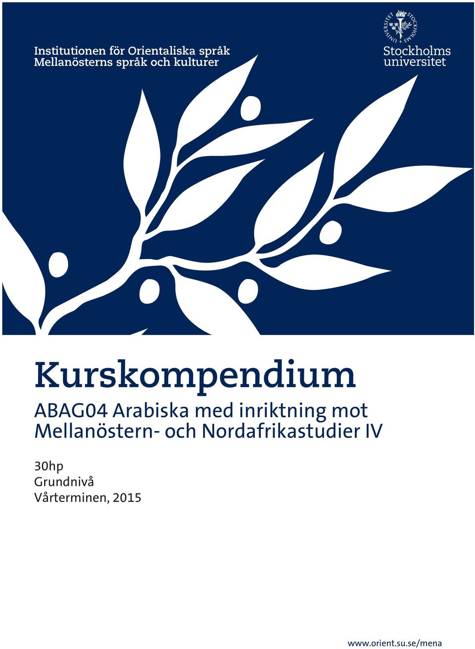 inriktning mot Mellanöstern- och Nordafrikastudier IV