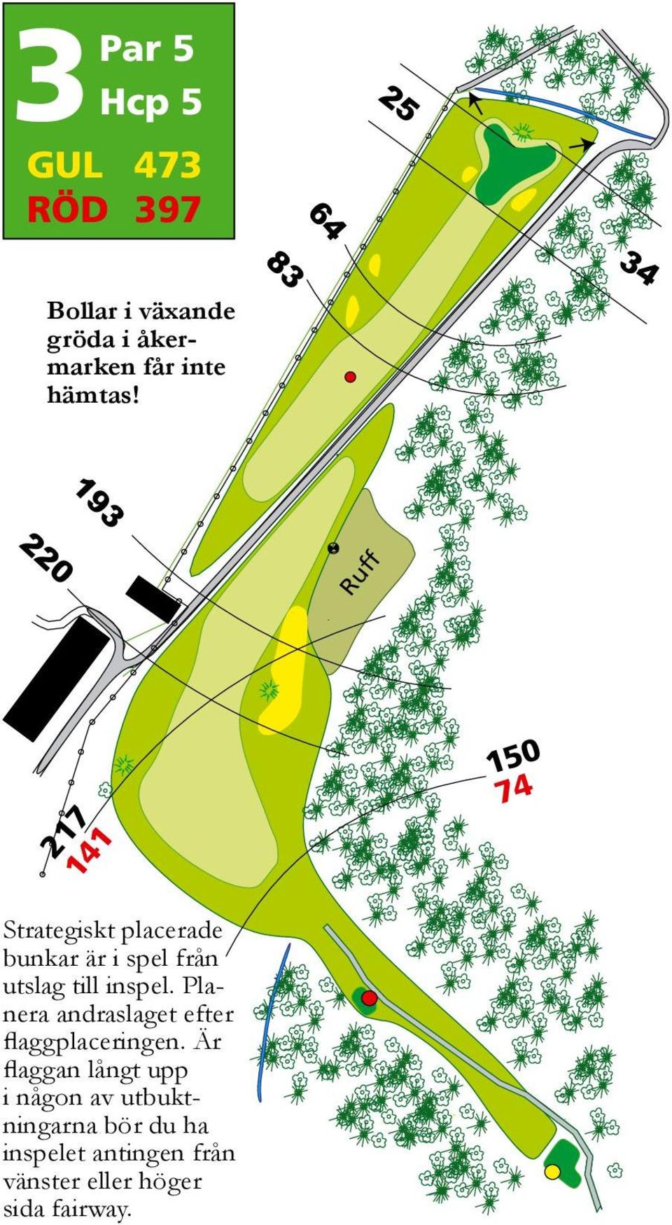 Ruff 150 74 Strategiskt placerade bunkar är i spel från utslag till inspel.