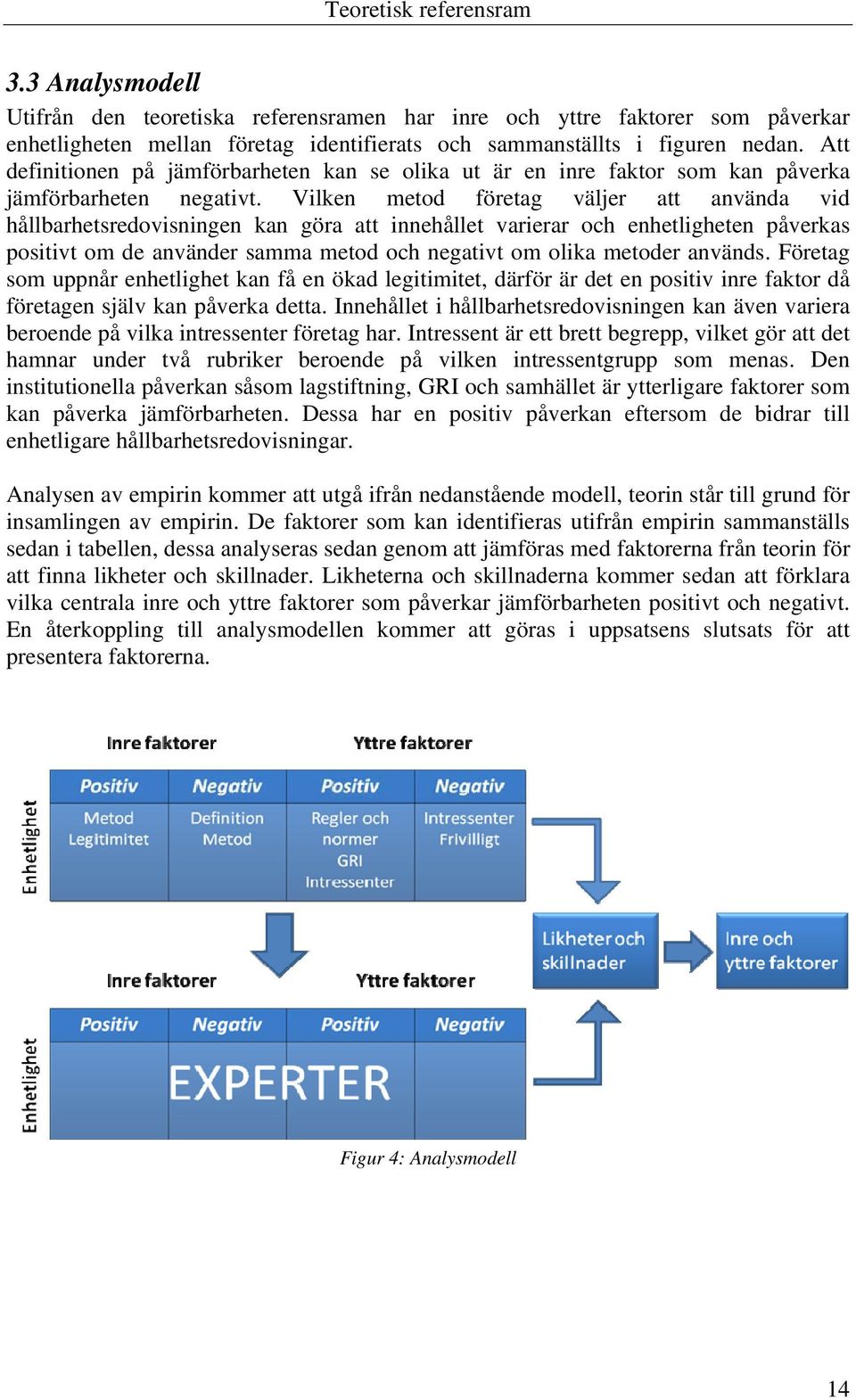 Vilken metod företag väljer att använda vid hållbarhetsredovisningen kan göra att innehållet varierar och enhetligheten påverkas positivt om de använder samma metod och negativt om olika metoder