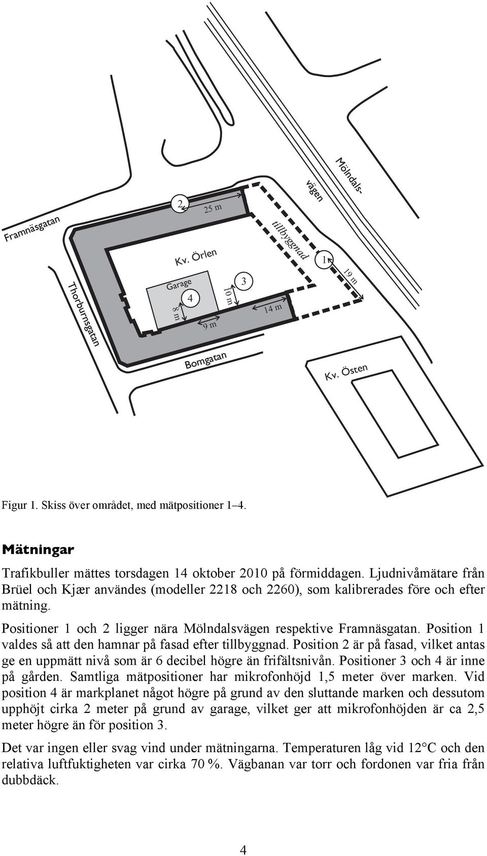 Positioner 1 och 2 ligger nära Mölndalsvägen respektive Framnäsgatan. Position 1 valdes så att den hamnar på fasad efter tillbyggnad.