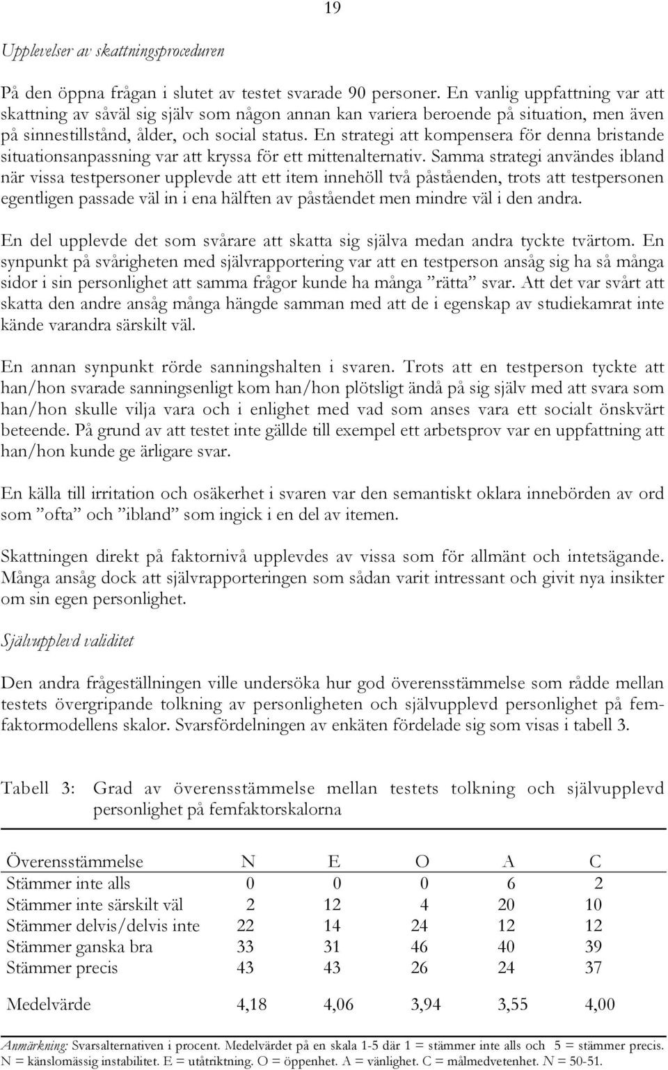 En strategi att kompensera för denna bristande situationsanpassning var att kryssa för ett mittenalternativ.