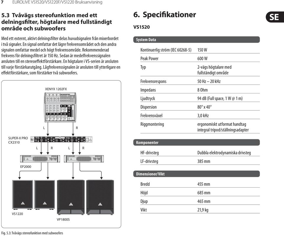 En signal omfattar det lägre frekvensområdet och den andra signalen omfattar medel och högt frekvensområde. ekommenderad frekvens för delningsfiltret är 150 Hz.