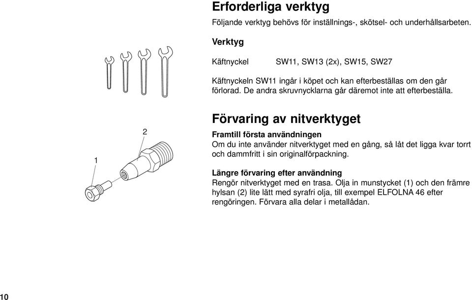 De andra skruvnycklarna går däremot inte att efterbeställa.