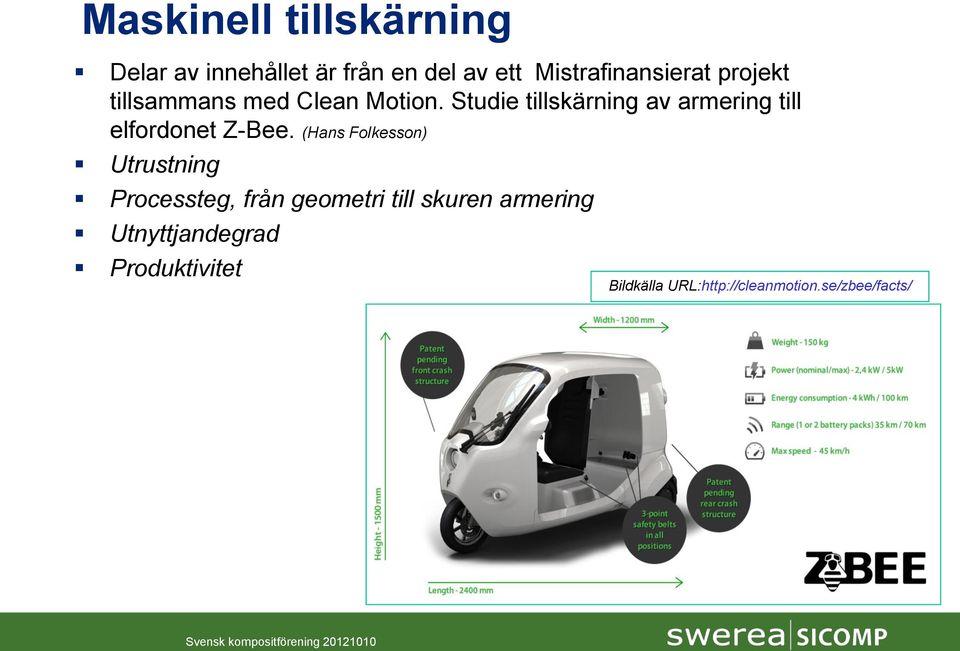 (Hans Folkesson) Utrustning Processteg, från geometri till skuren armering Utnyttjandegrad