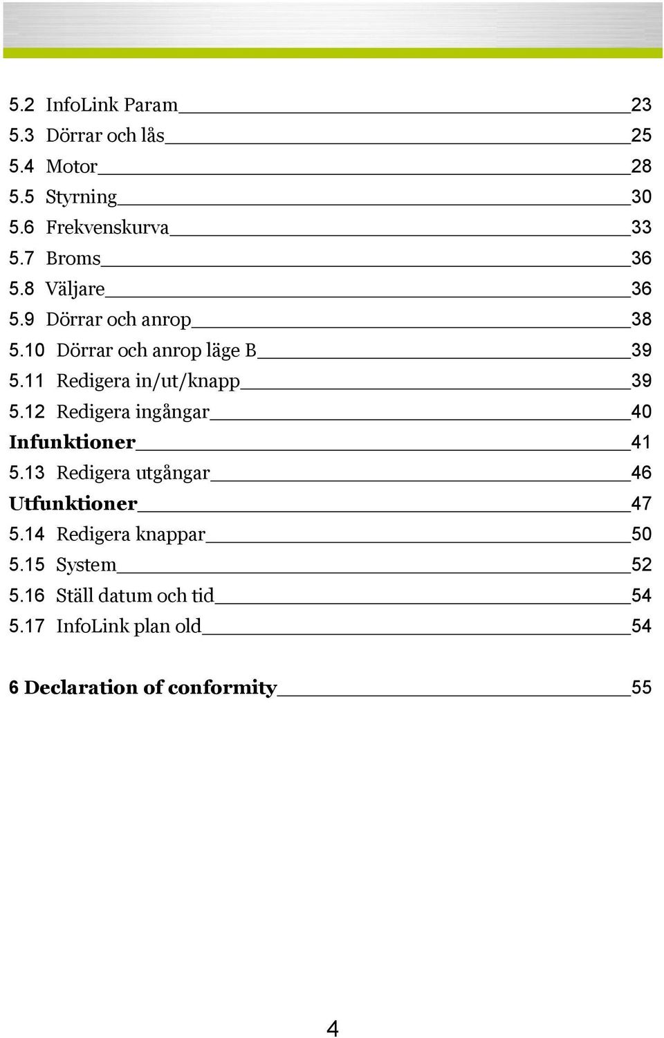 11 Redigera in/ut/knapp 39 5.12 Redigera ingångar 40 Infunktioner 41 5.