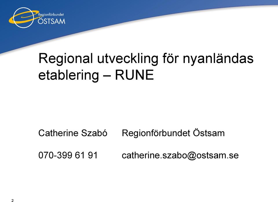 Catherine Szabó Regionförbundet