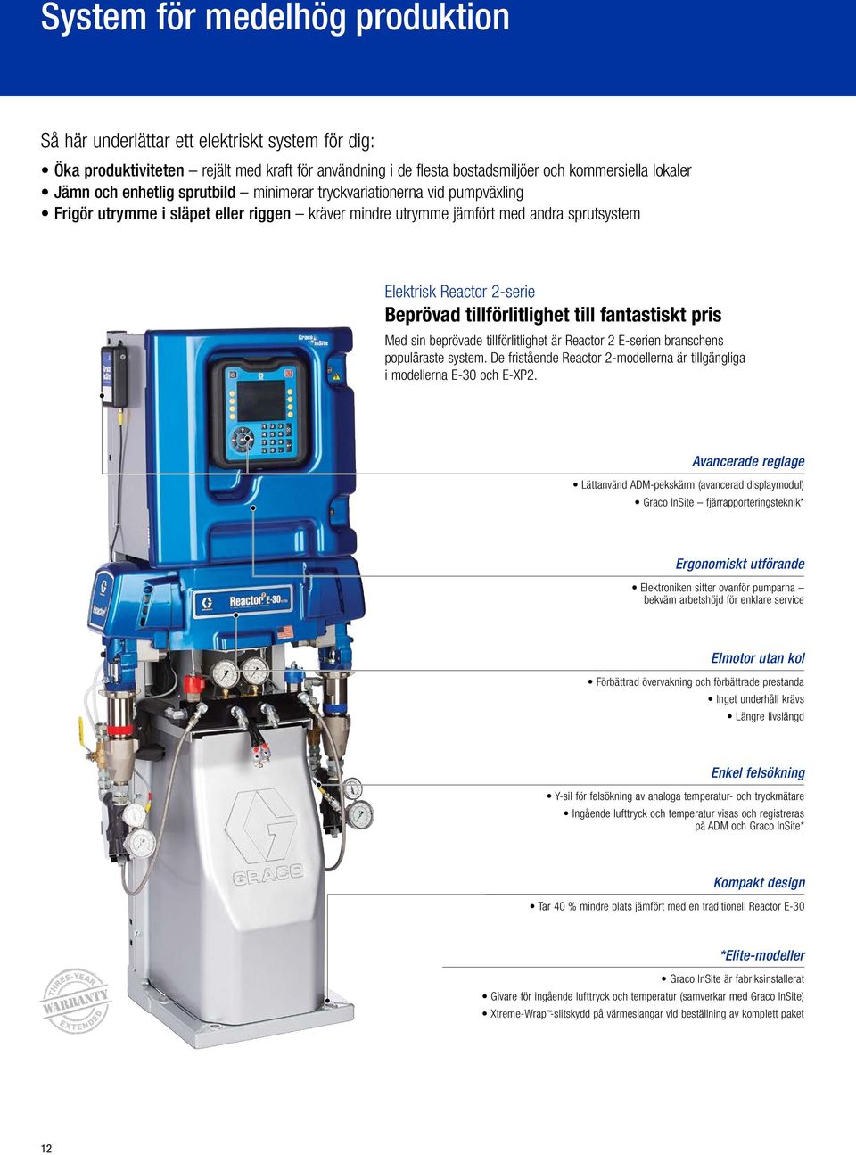 tillförlitlighet till fantastiskt pris Med sin beprövade tillförlitlighet är Reactor 2 E-serien branschens populäraste system.