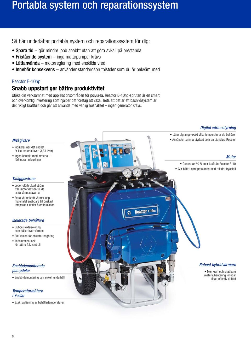 verksamhet med applikationsområden för polyurea. Reactor E-10hp-sprutan är en smart och överkomlig investering som hjälper ditt företag att växa.