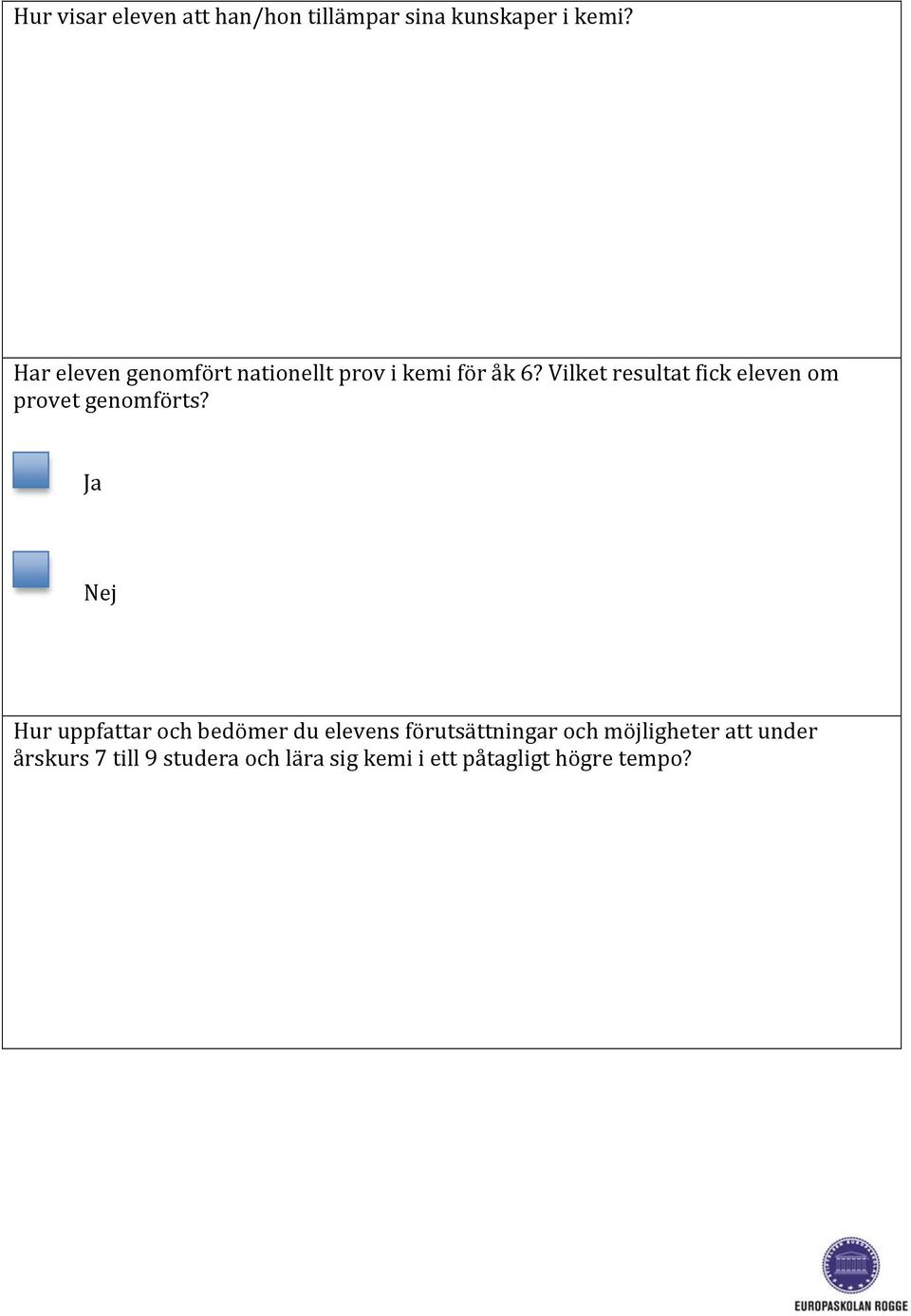 Vilket resultat fick eleven om provet genomförts?