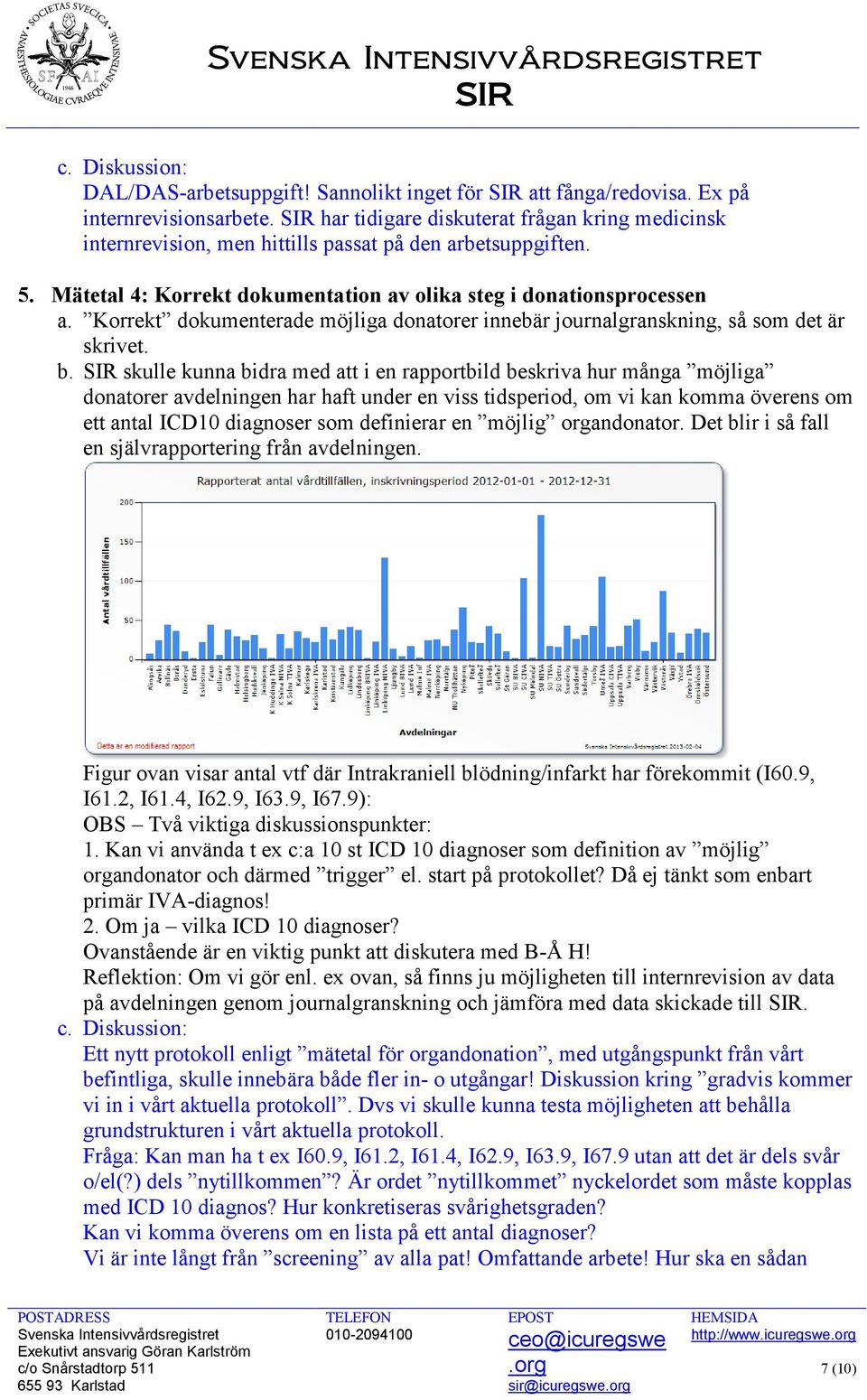 Korrekt dokumenterade möjliga donatorer innebär journalgranskning, så som det är skrivet. b.