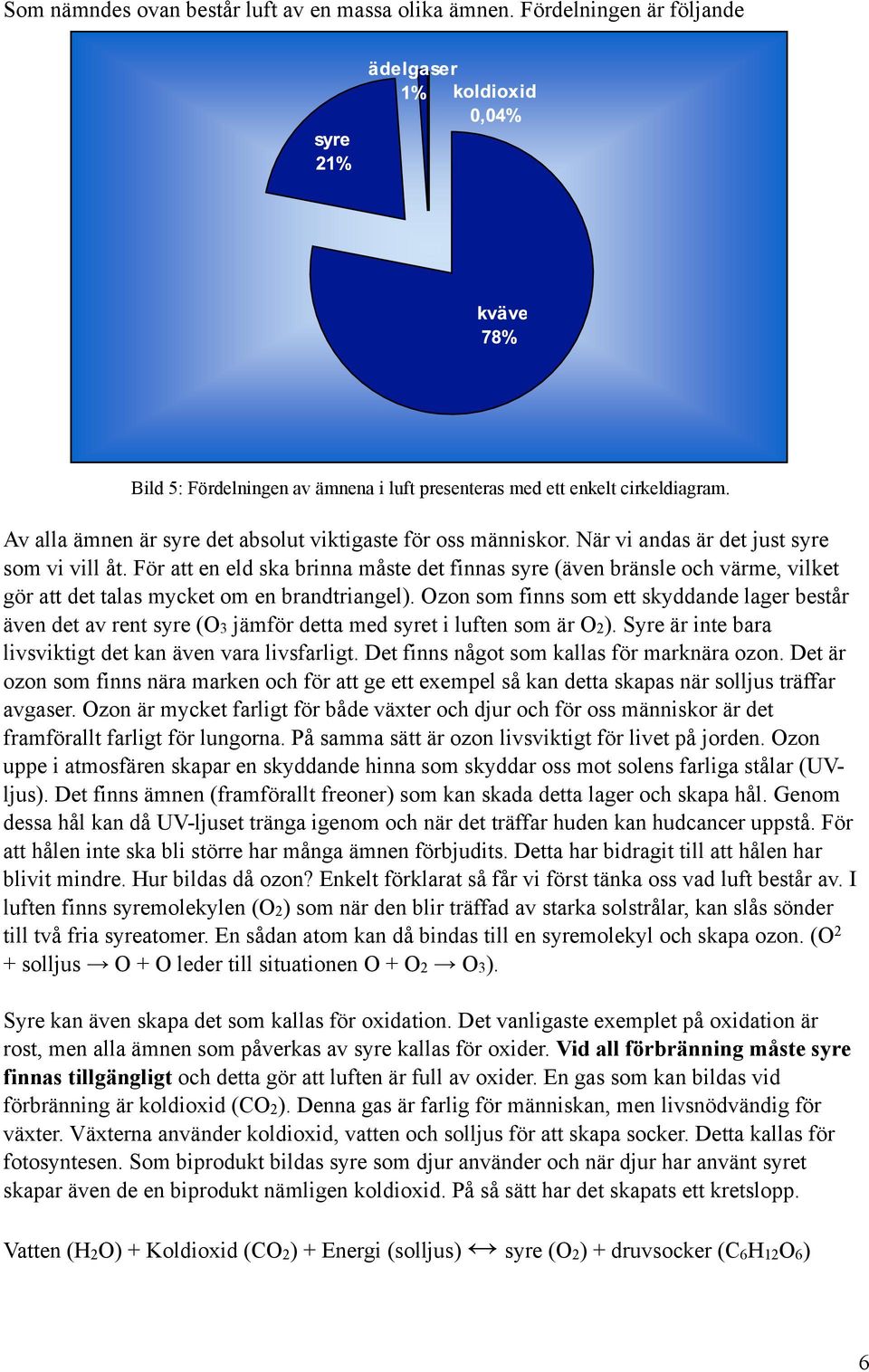 För att en eld ska brinna måste det finnas syre (även bränsle och värme, vilket gör att det talas mycket om en brandtriangel).