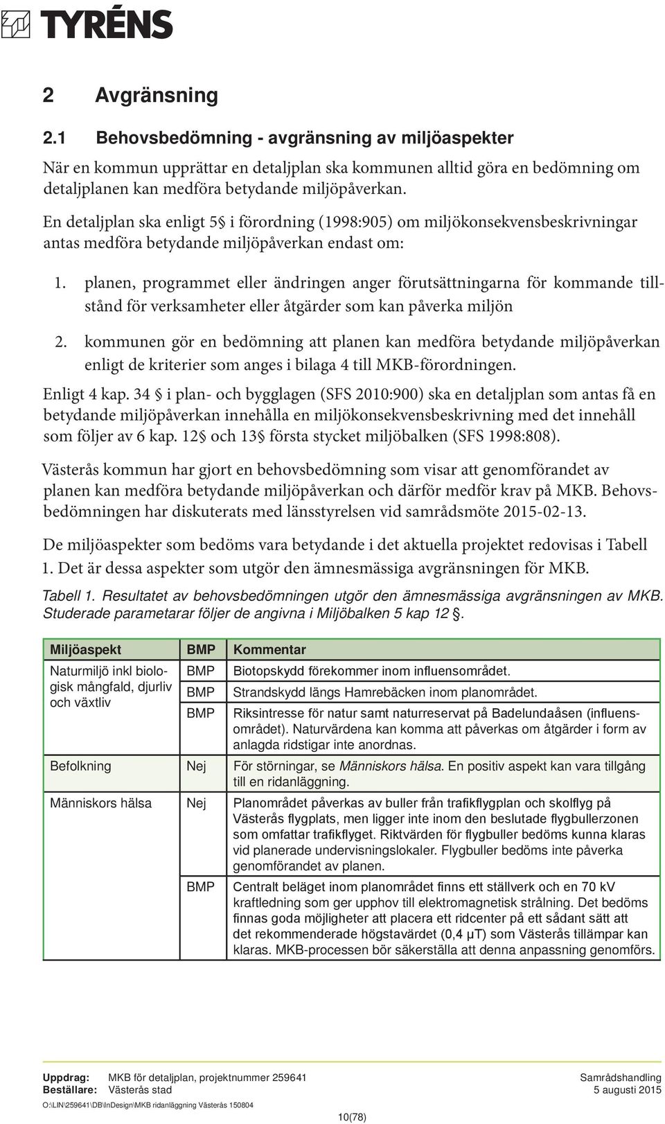 planen, programmet eller ändringen anger förutsättningarna för kommande tillstånd för verksamheter eller åtgärder som kan påverka miljön 2.