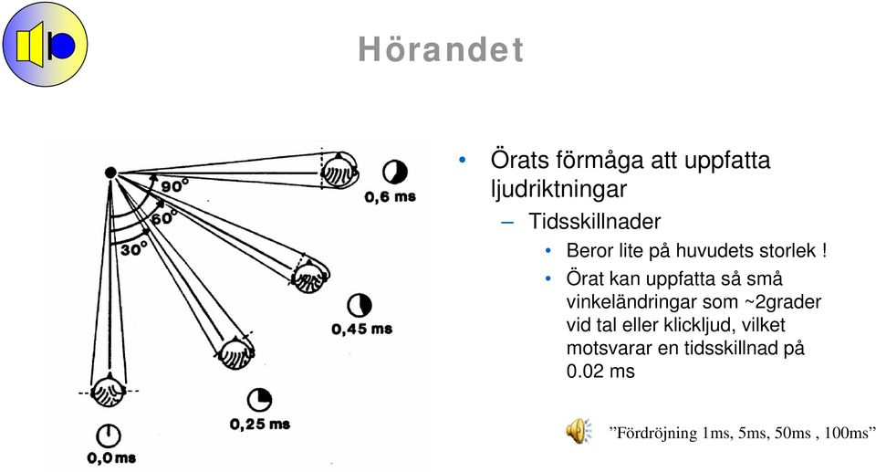 Örat kan uppfatta så små vinkeländringar som ~2grader vid tal