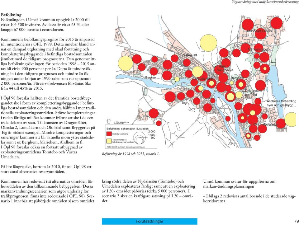 Detta innebär bland annat en dämpad utglesning med ökad förtätning och kompletteringsbyggande i befintliga bostadsområden jämfört med de tidigare prognoserna.