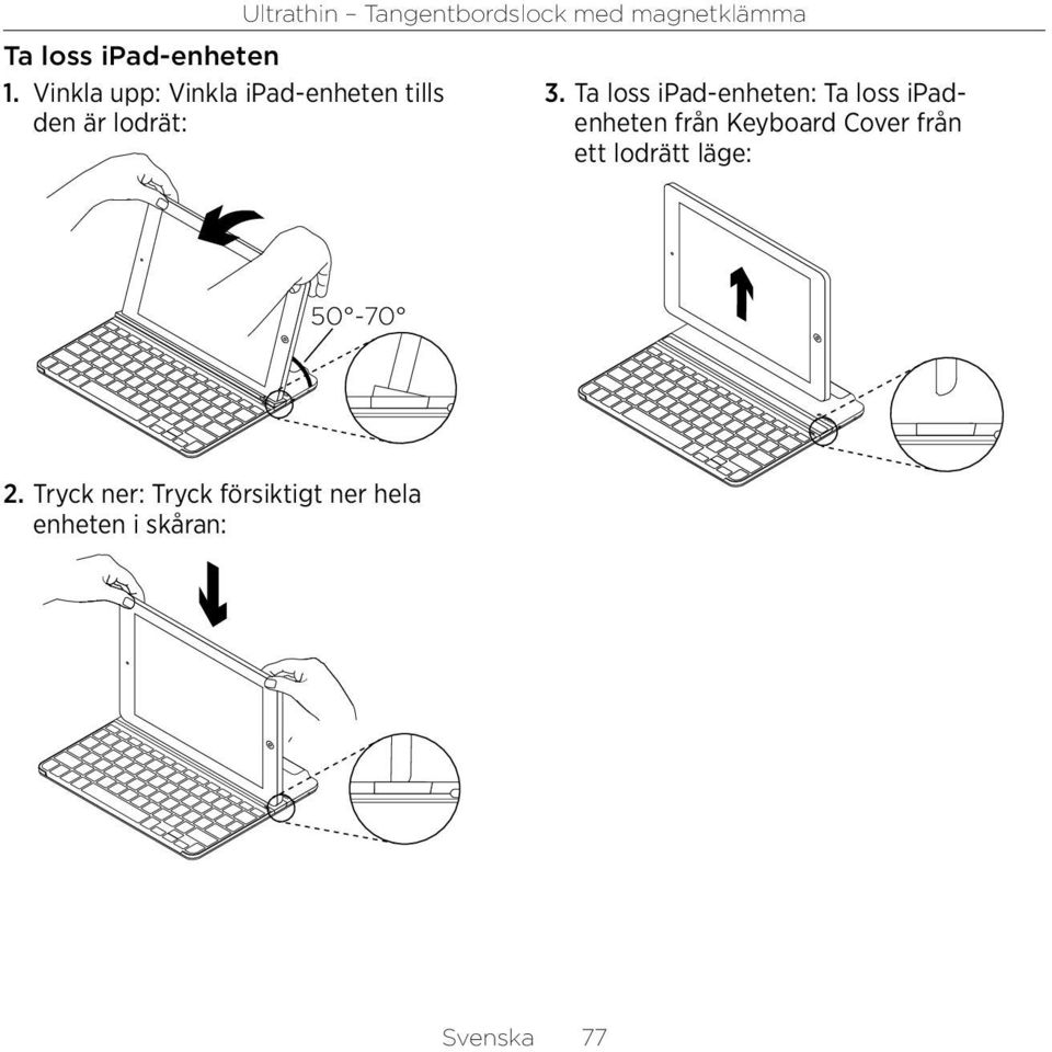 Ta loss ipad-enheten: Ta loss ipadenheten från Keyboard