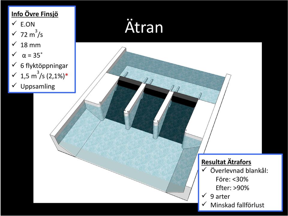 m 3 /s (2,1%)* Uppsamling Ätran Resultat
