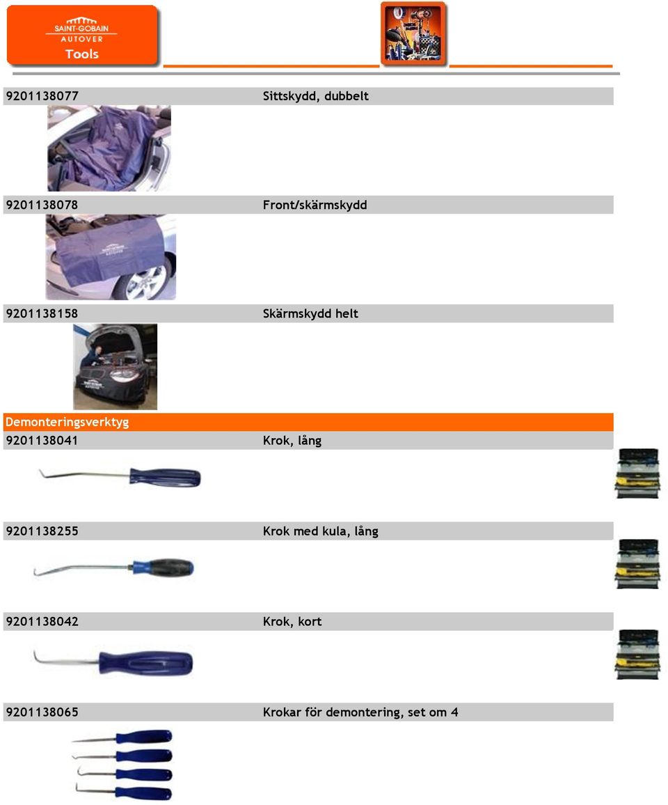 Demonteringsverktyg 9201138041 Krok, lång 9201138255