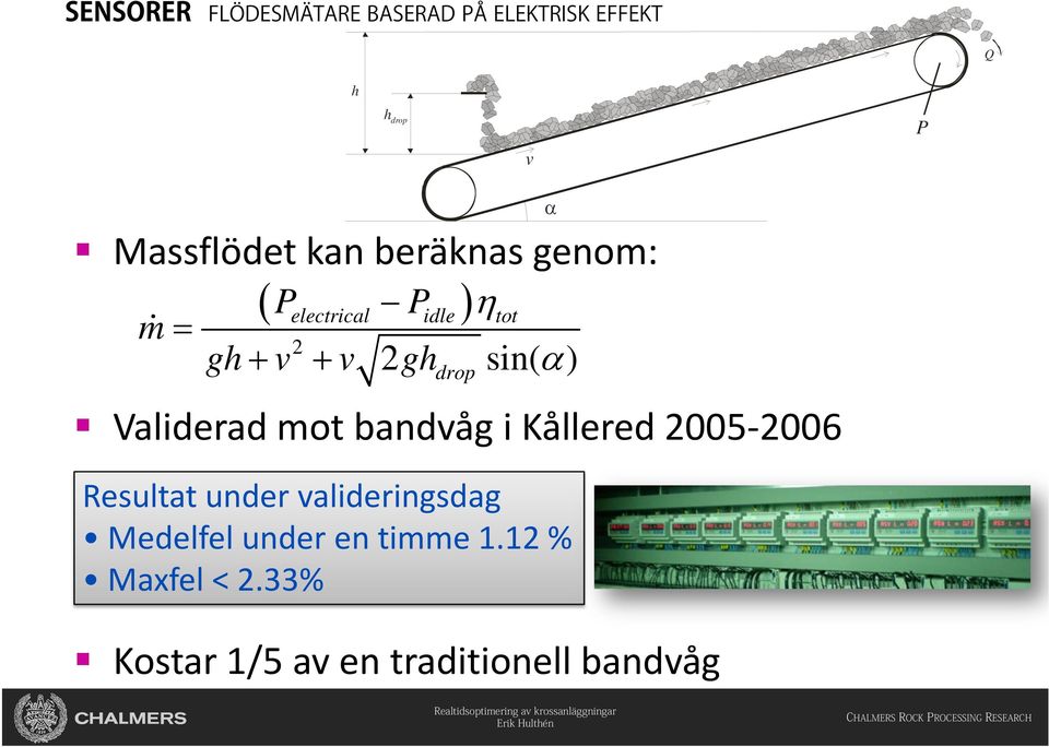 Kållered 2005 2006 Resultat under valideringsdag Medelfel under en