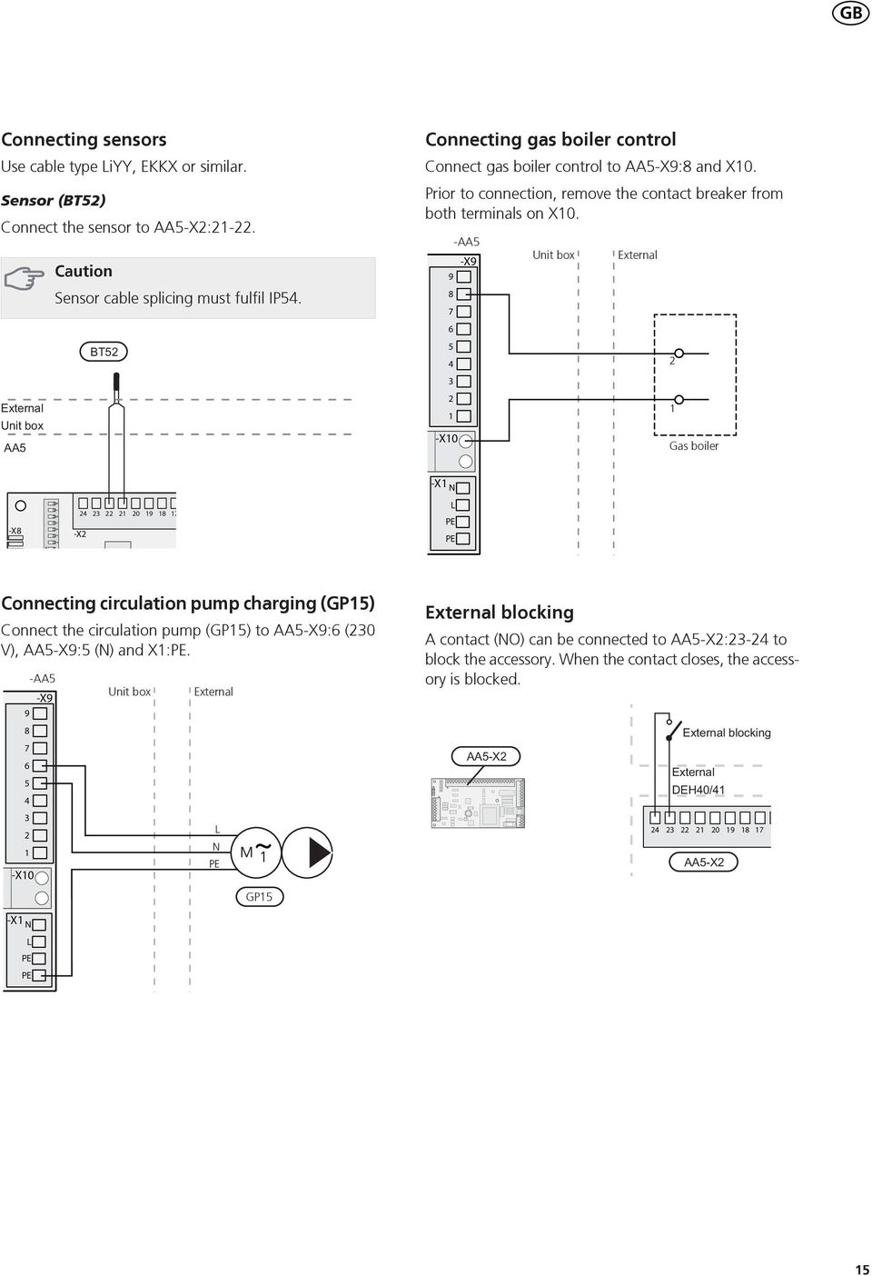 Prior to connection, remove the contact breaker from both terminals on X0.