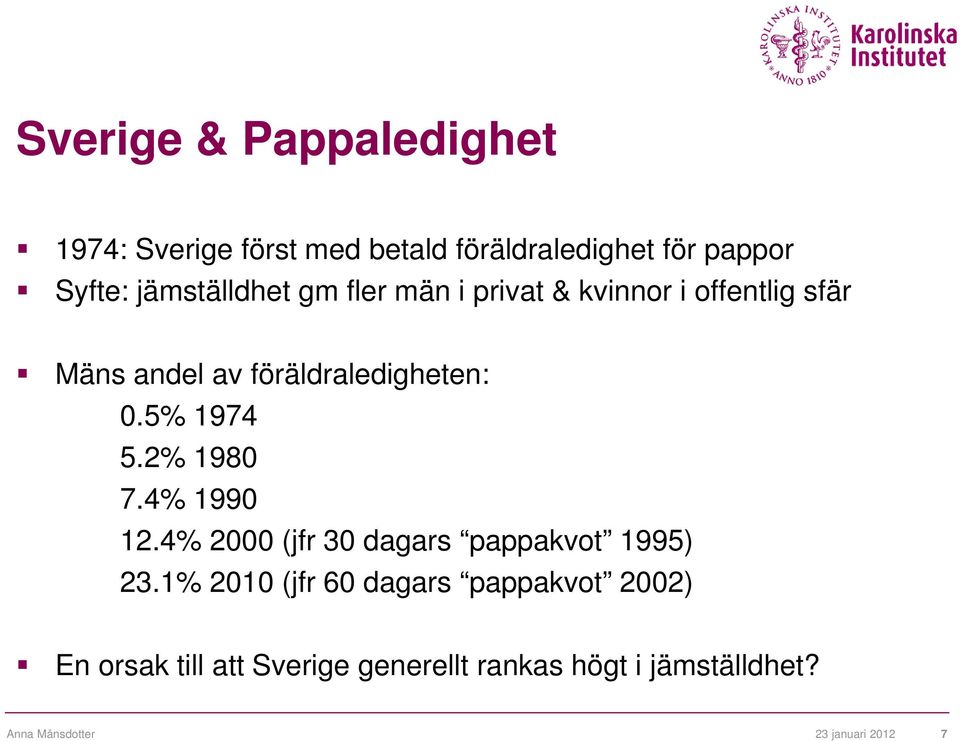 5% 974 5.2% 980 7.4% 990 2.4% 2000 (jfr 30 dagars pappakvot 995) 23.