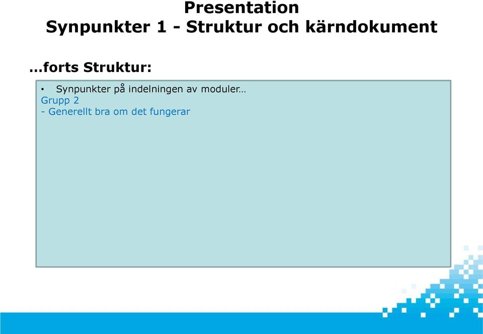 Synpunkter på indelningen av