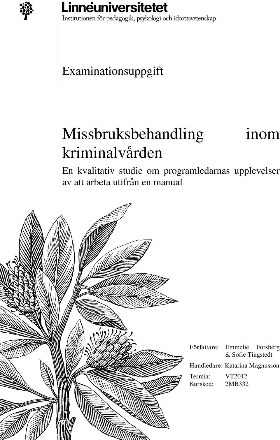 utifrån en manual Författare: Emmelie Forsberg & Sofie