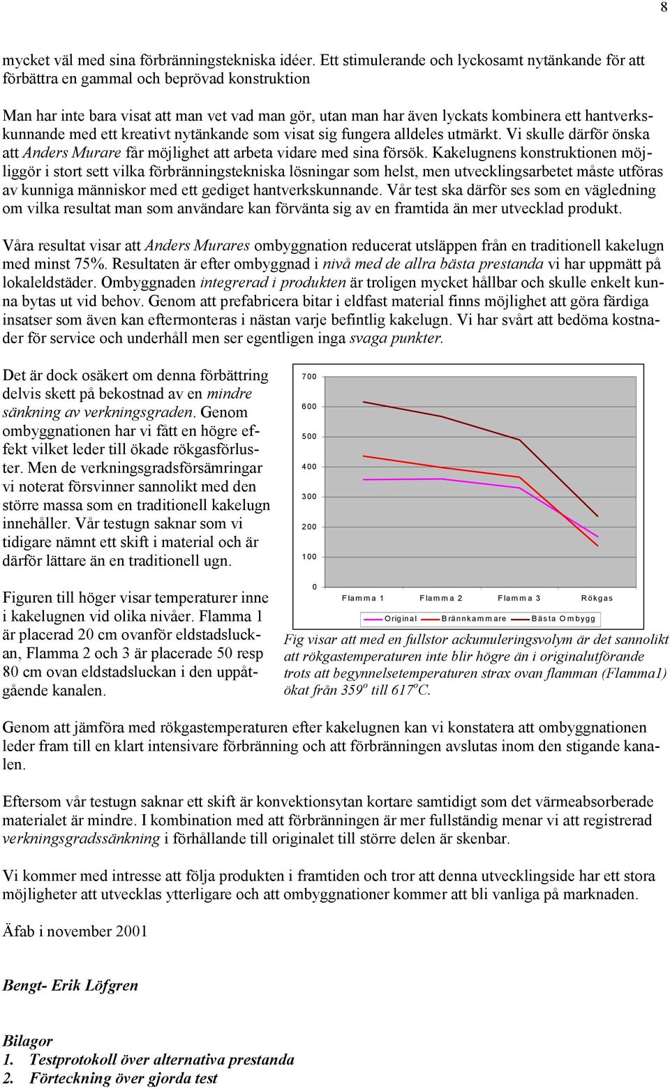 hantverkskunnande med ett kreativt nytänkande som visat sig fungera alldeles utmärkt. Vi skulle därför önska att Anders Murare får möjlighet att arbeta vidare med sina försök.