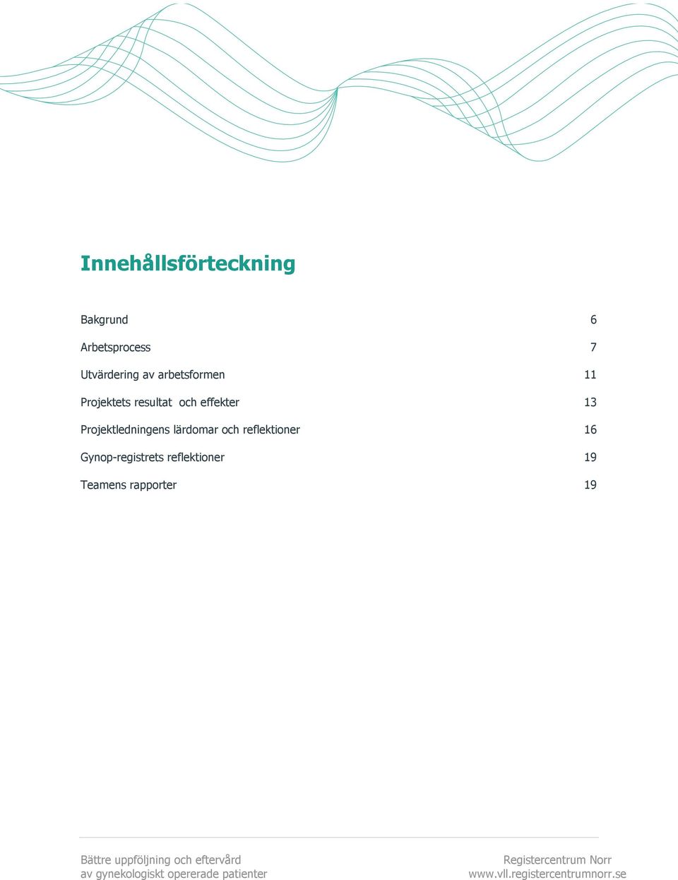 och effekter 13 Projektledningens lärdomar och