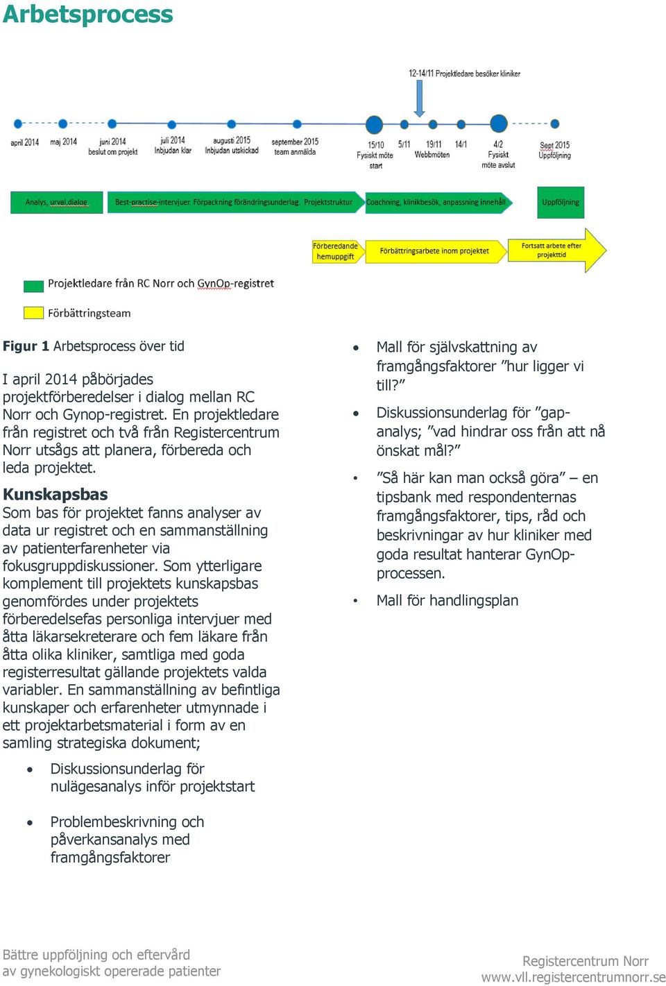 Kunskapsbas Som bas för projektet fanns analyser av data ur registret och en sammanställning av patienterfarenheter via fokusgruppdiskussioner.