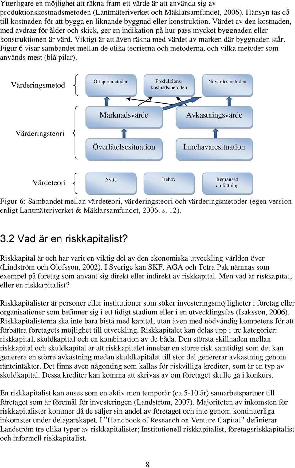 Värdet av den kostnaden, med avdrag för ålder och skick, ger en indikation på hur pass mycket byggnaden eller konstruktionen är värd. Viktigt är att även räkna med värdet av marken där byggnaden står.