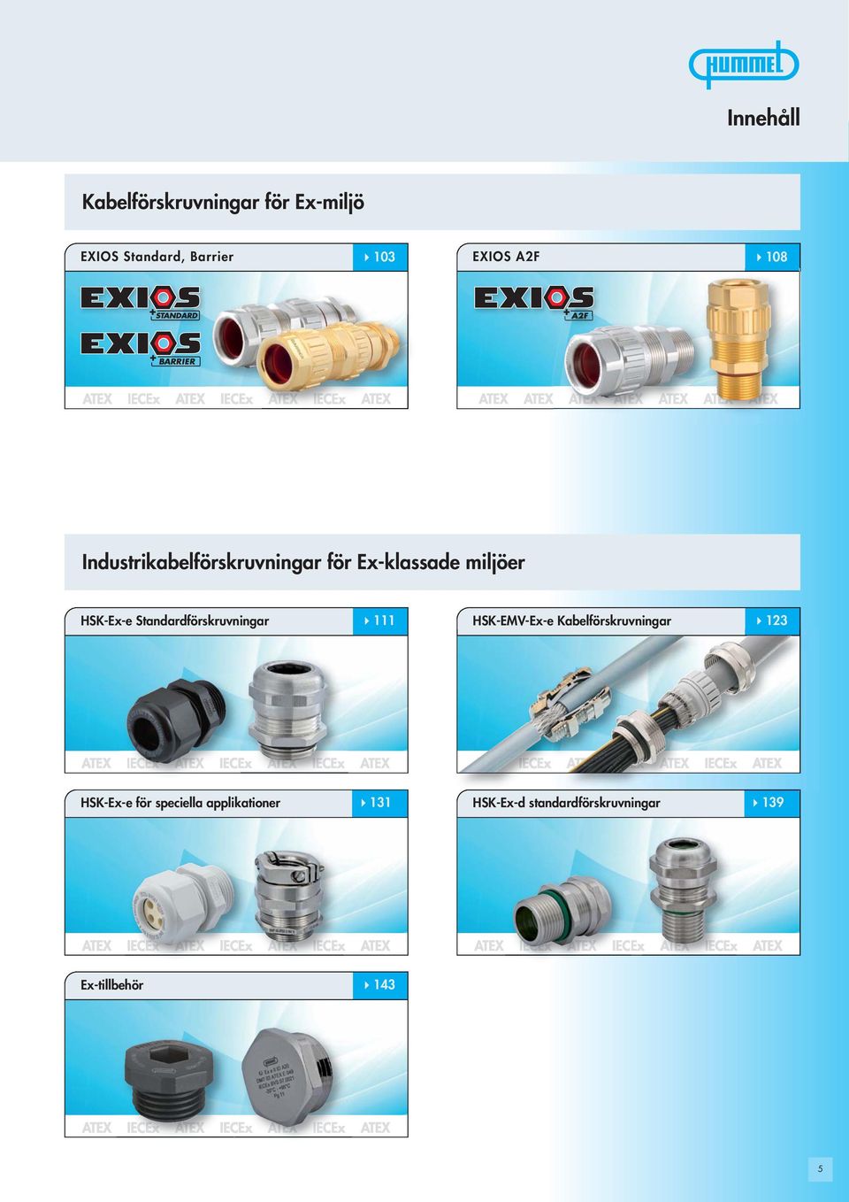 Standardförskruvningar 111 SK-EMV-Ex-e Kabelförskruvningar 123 SK-Ex-e för