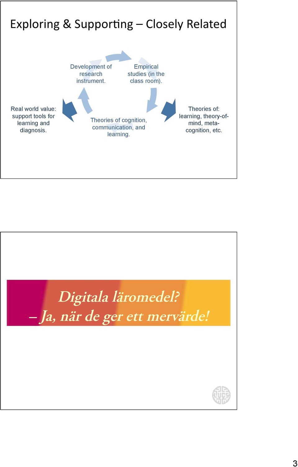 Real world value: support tools for learning and diagnosis.