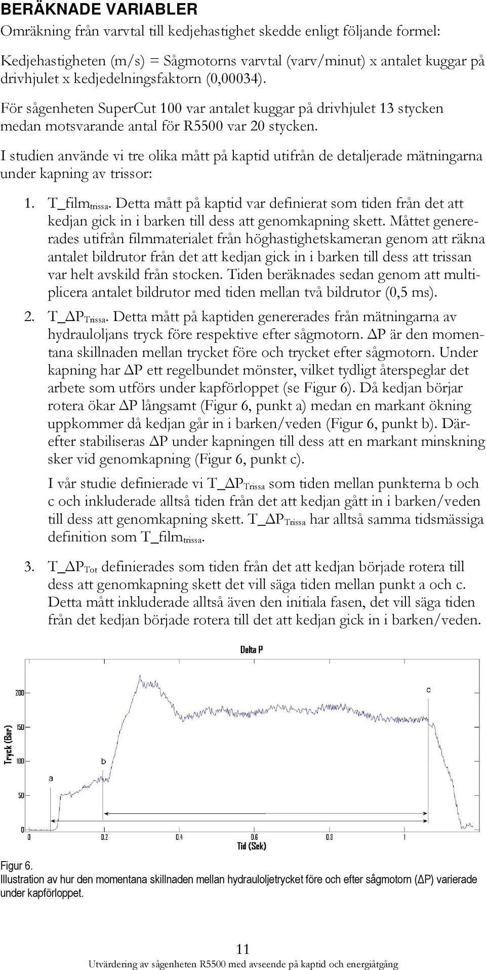 I studien använde vi tre olika mått på kaptid utifrån de detaljerade mätningarna under kapning av trissor: 1. T_film trissa.