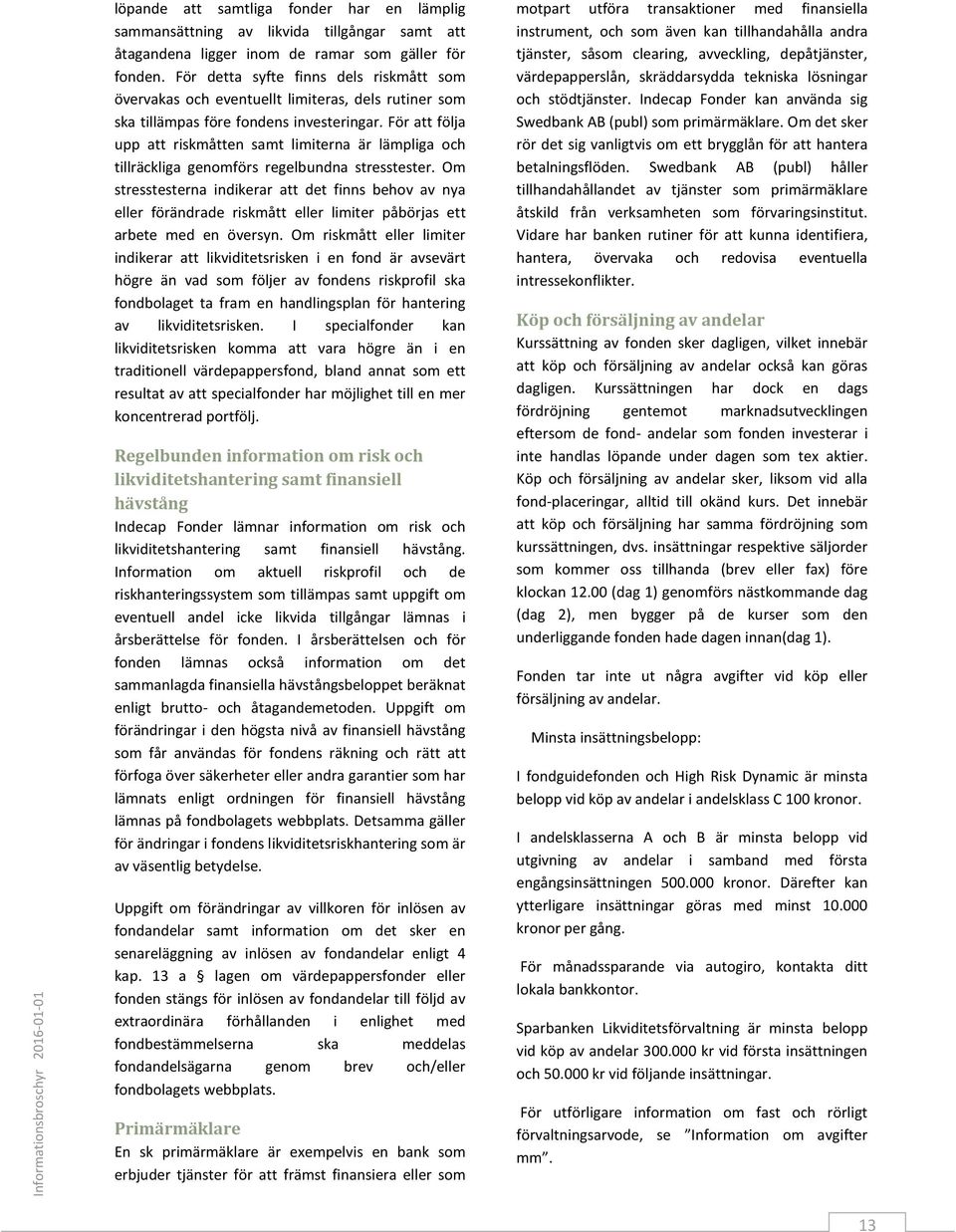 INFORMATIONSBROSCHYR INDECAP FONDER AB - PDF Free Download