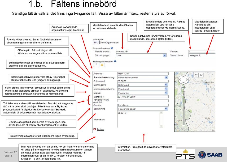 Här anges om meddelandet skall sparas i separat folder Ärende id beskrivning. En av förbindelsenummer, abonnemangsnummer eller ej definierat.