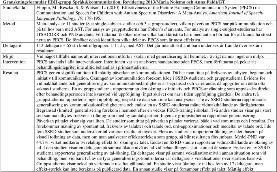 American Journal of Speech- Language Pathology, 19, 178-195.