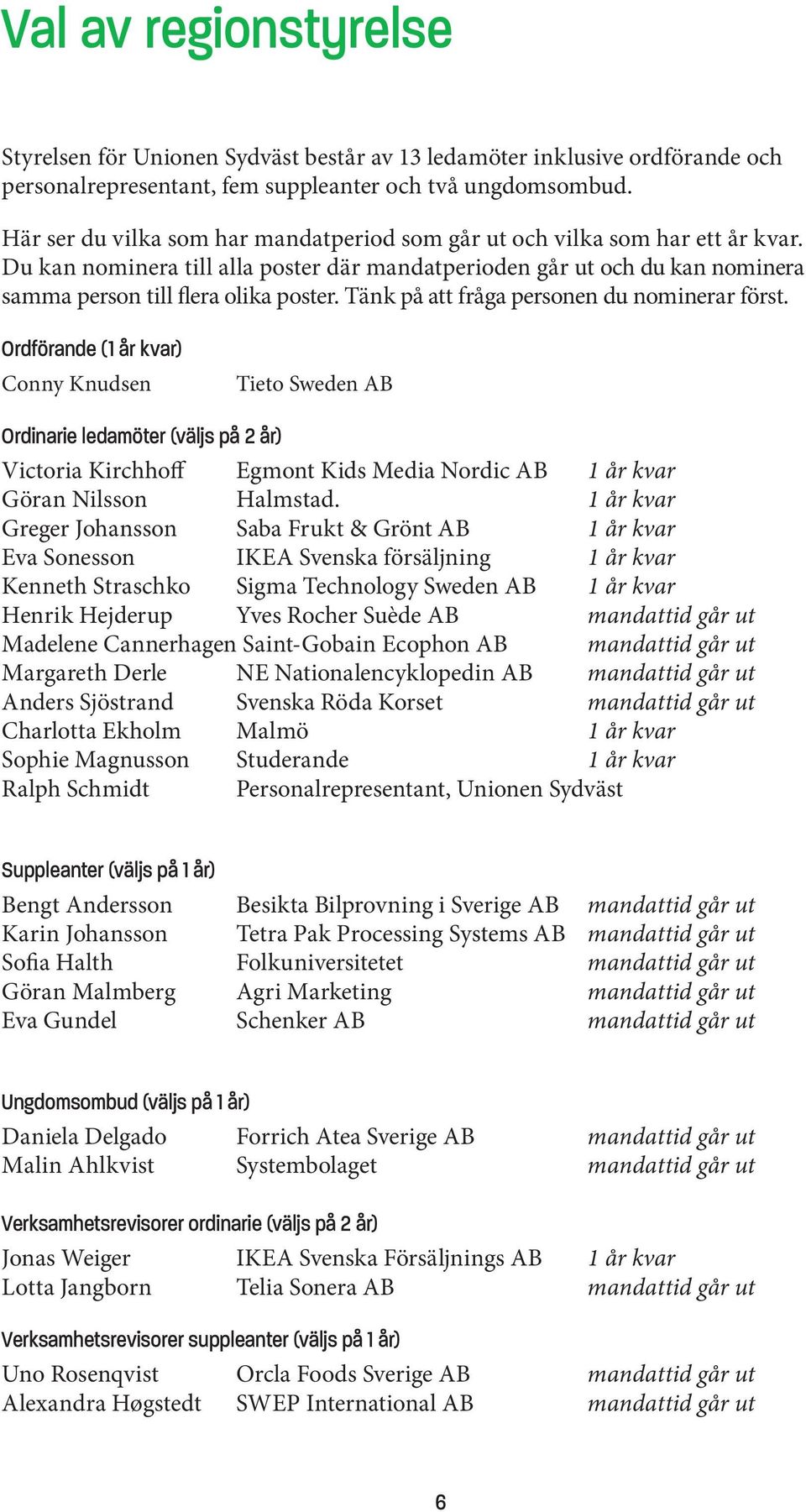 Tänk på att fråga personen du nominerar först.