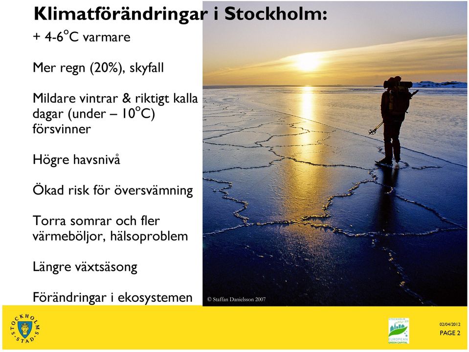 försvinner Högre havsnivå Ökad risk för översvämning Torra somrar och