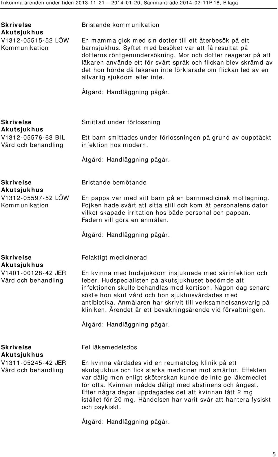 V1312-05576-63 BIL Smittad under förlossning Ett barn smittades under förlossningen på grund av oupptäckt infektion hos modern.