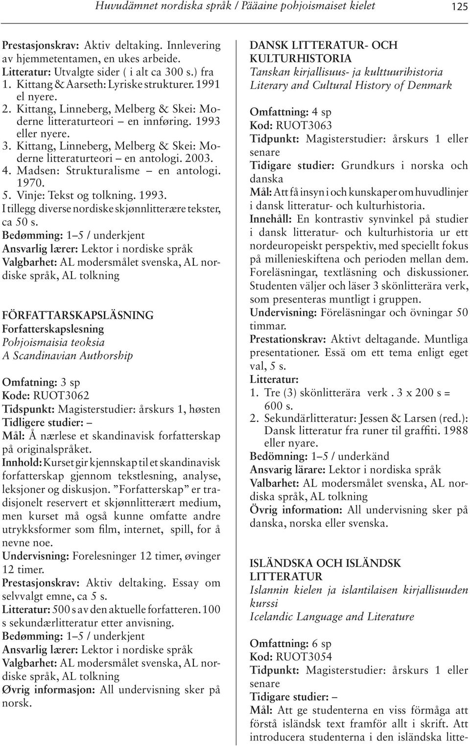 Kittang, Linneberg, Melberg & Skei: Moderne litteraturteori en antologi. 2003. 4. Madsen: Strukturalisme en antologi. 1970. 5. Vinje: Tekst og tolkning. 1993.