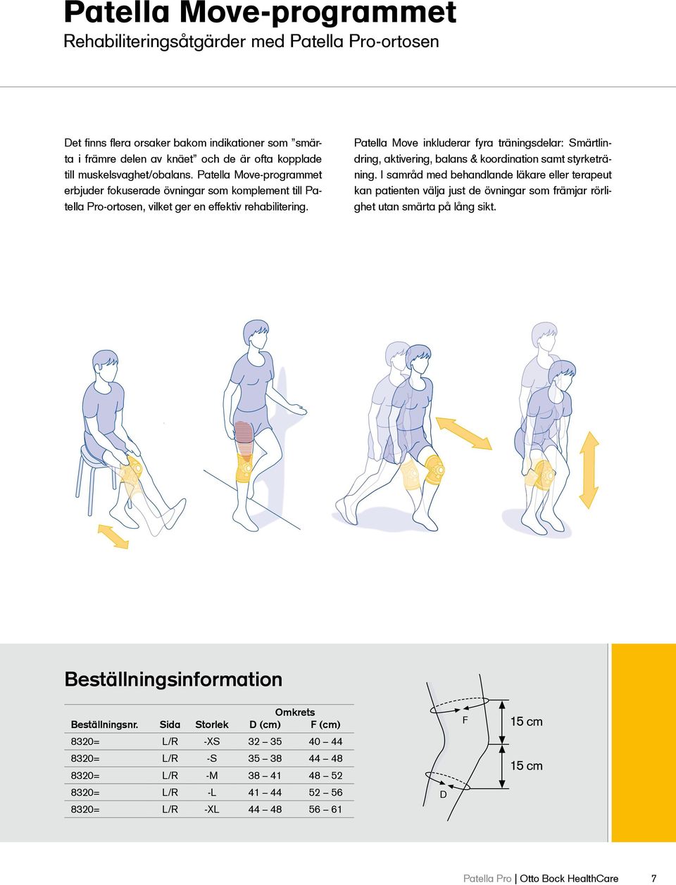 Patella Move inkluderar fyra träningsdelar: Smärtlindring, aktivering, balans & koordination samt styrketräning.