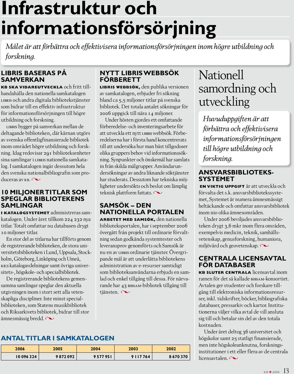informationsförsörjningen till högre utbildning och forskning.