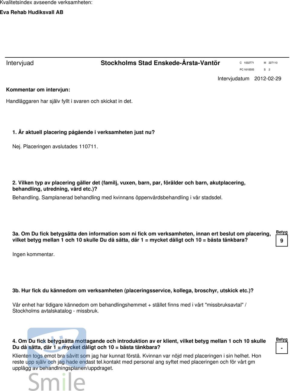 Samplanerad behandling med kvinnans öppenvårdsbehandling i vår stadsdel. 3a.