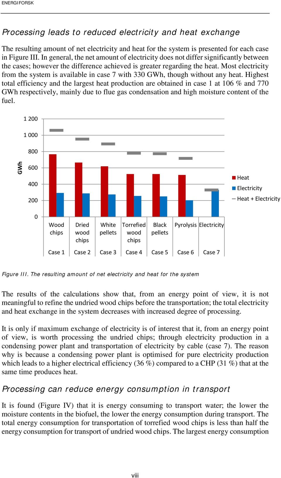 Most electricity from the system is available in case 7 with 330 GWh, though without any heat.